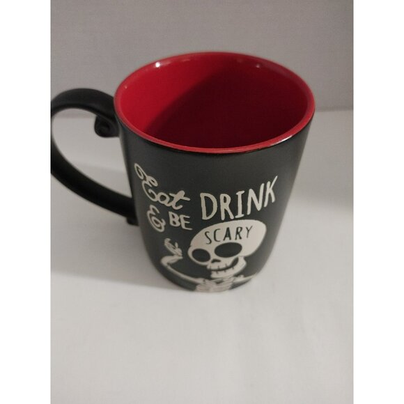 Halloween Mug Skeleton Eat Drink & Be Scary Black/Red by inhomestylez - Picture 5 of 6